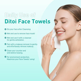Ditoi two-sided smooth surface close-up for gentle skin wiping.