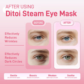 Ditoi Steam Eye Mask Rose activation highlights self-heating warmth without microwave.