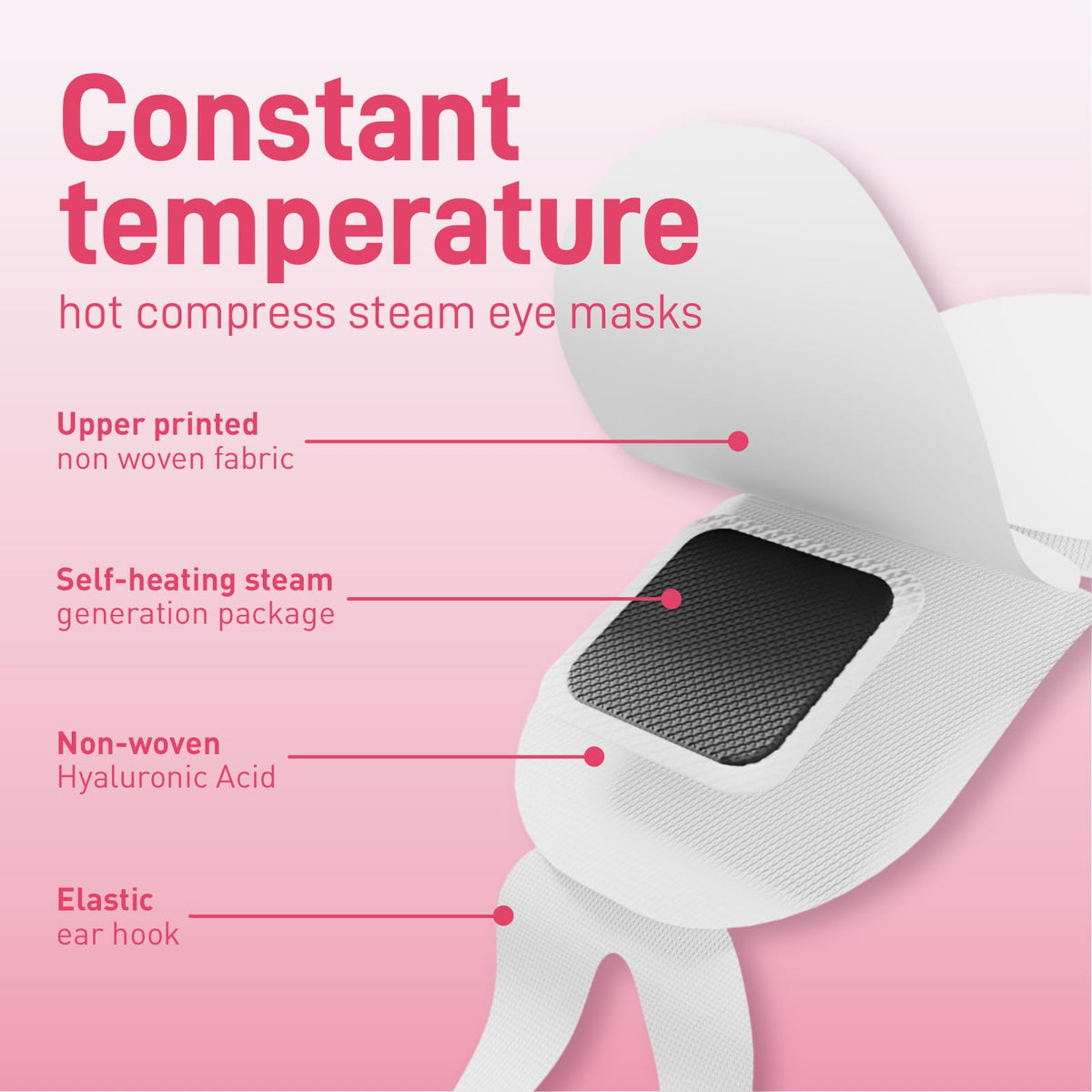 Ditoi Steam Eye Mask Rose aroma creates a soothing spa-like experience.