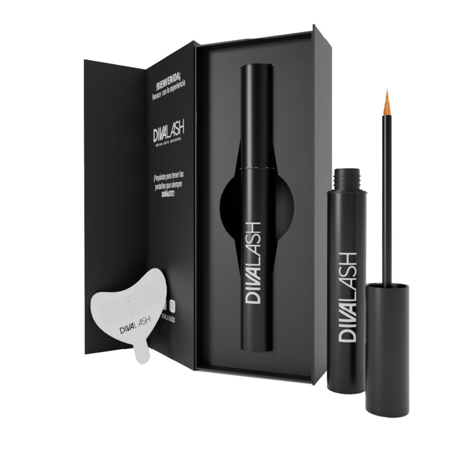 Divalash bottle with precision applicator for nightly lash care and easy application