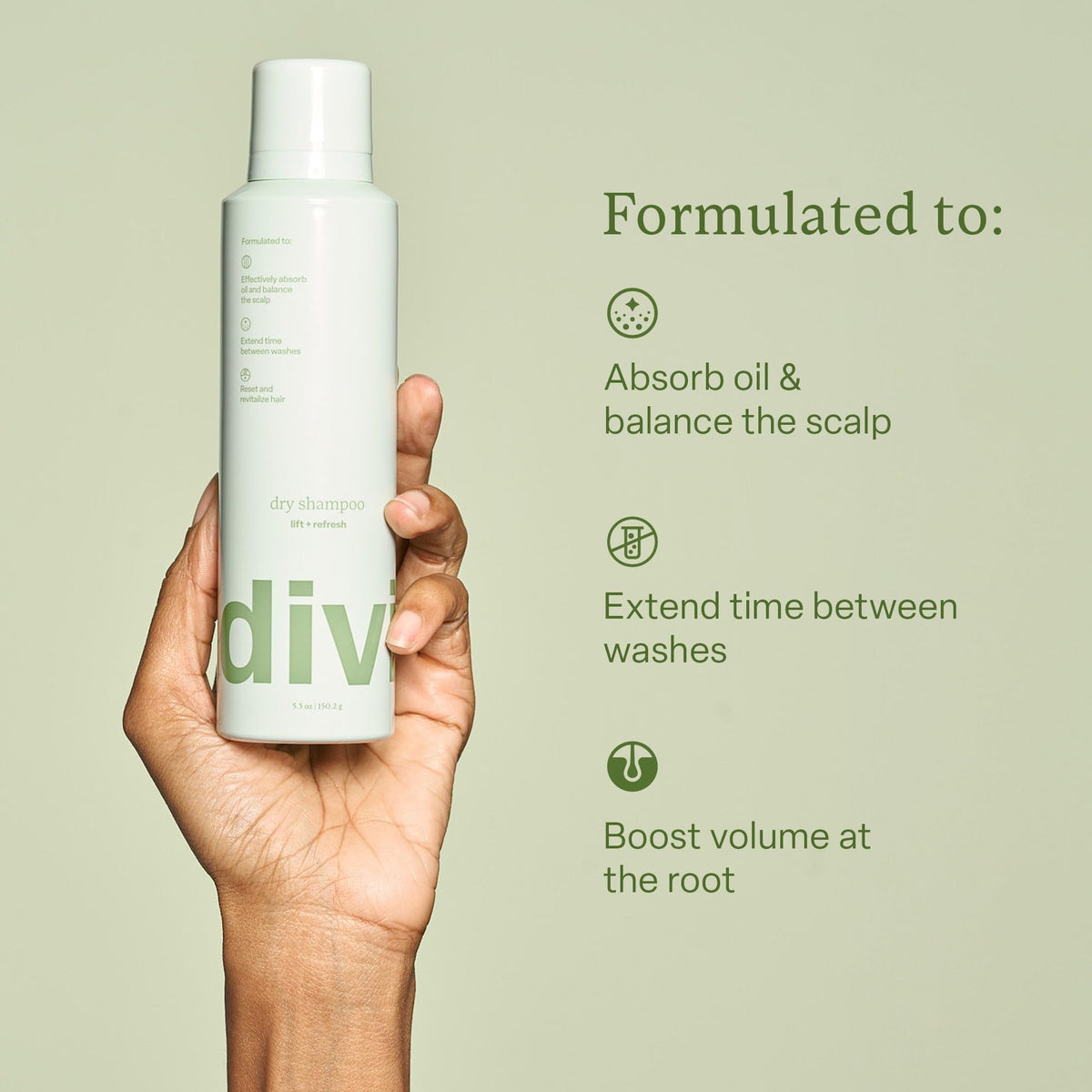 Divi botanicals ingredients label—nutrient-rich botanicals for hydrated hair.