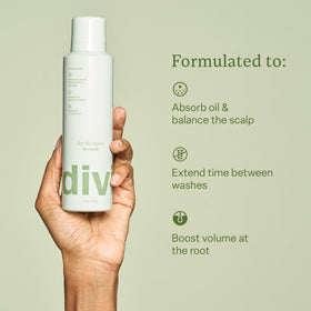 Divi botanicals ingredients label—nutrient-rich botanicals for hydrated hair.