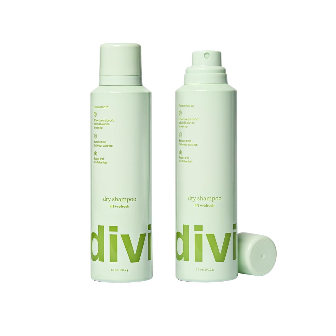 Divi dry shampoo bottle dispensing oil absorption at roots