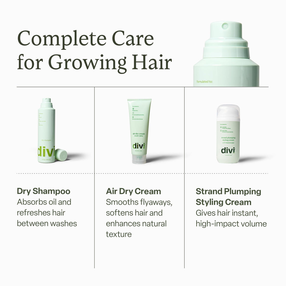 Divi dry shampoo spray enables quick post-workout touch-ups.