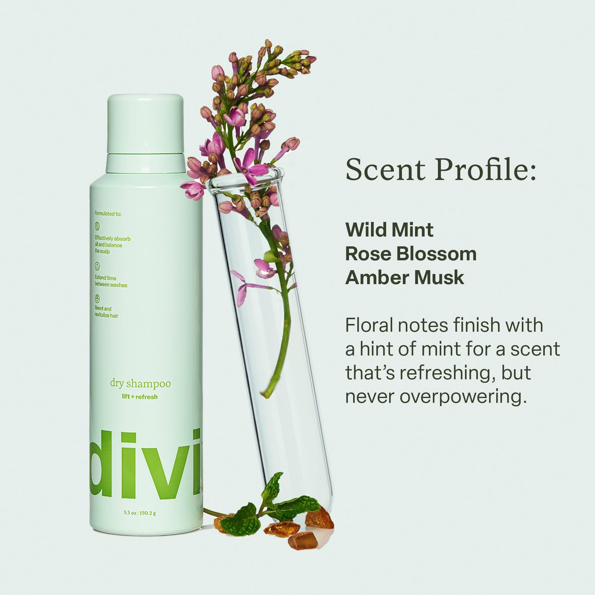 Divi Dry Shampoo spray nozzle delivering precise, mess-free application.