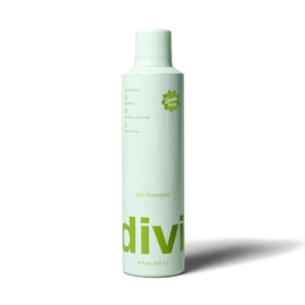 Divi dry shampoo spray absorbs oil at the roots for a refreshed look.