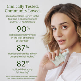 Divi Heat Free Duo scalp serum application demonstrates targeted nourishment for scalp