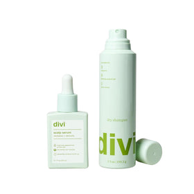 Divi scalp serum bottle—nighttime nourishment for a refreshed, balanced scalp.