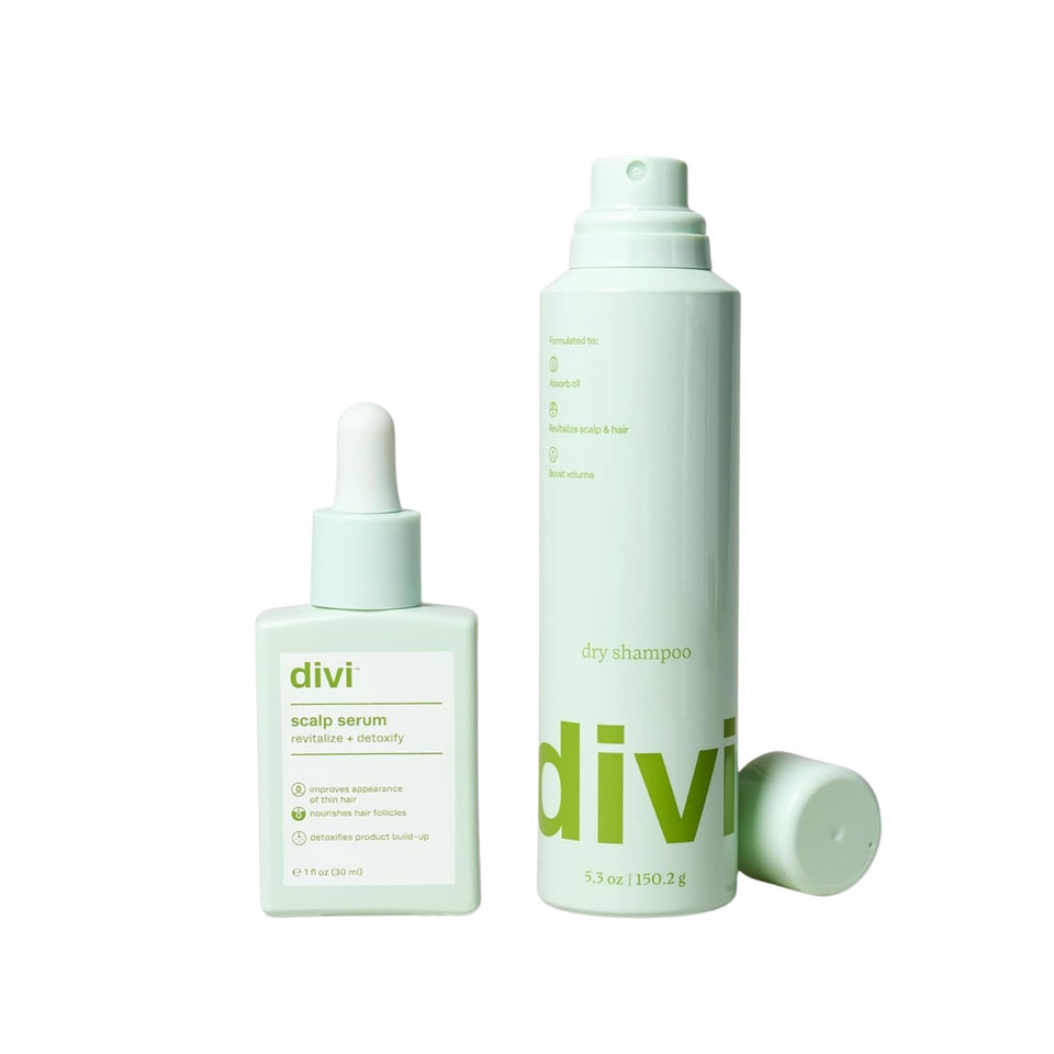 Divi scalp serum bottle—nighttime nourishment for a refreshed, balanced scalp.