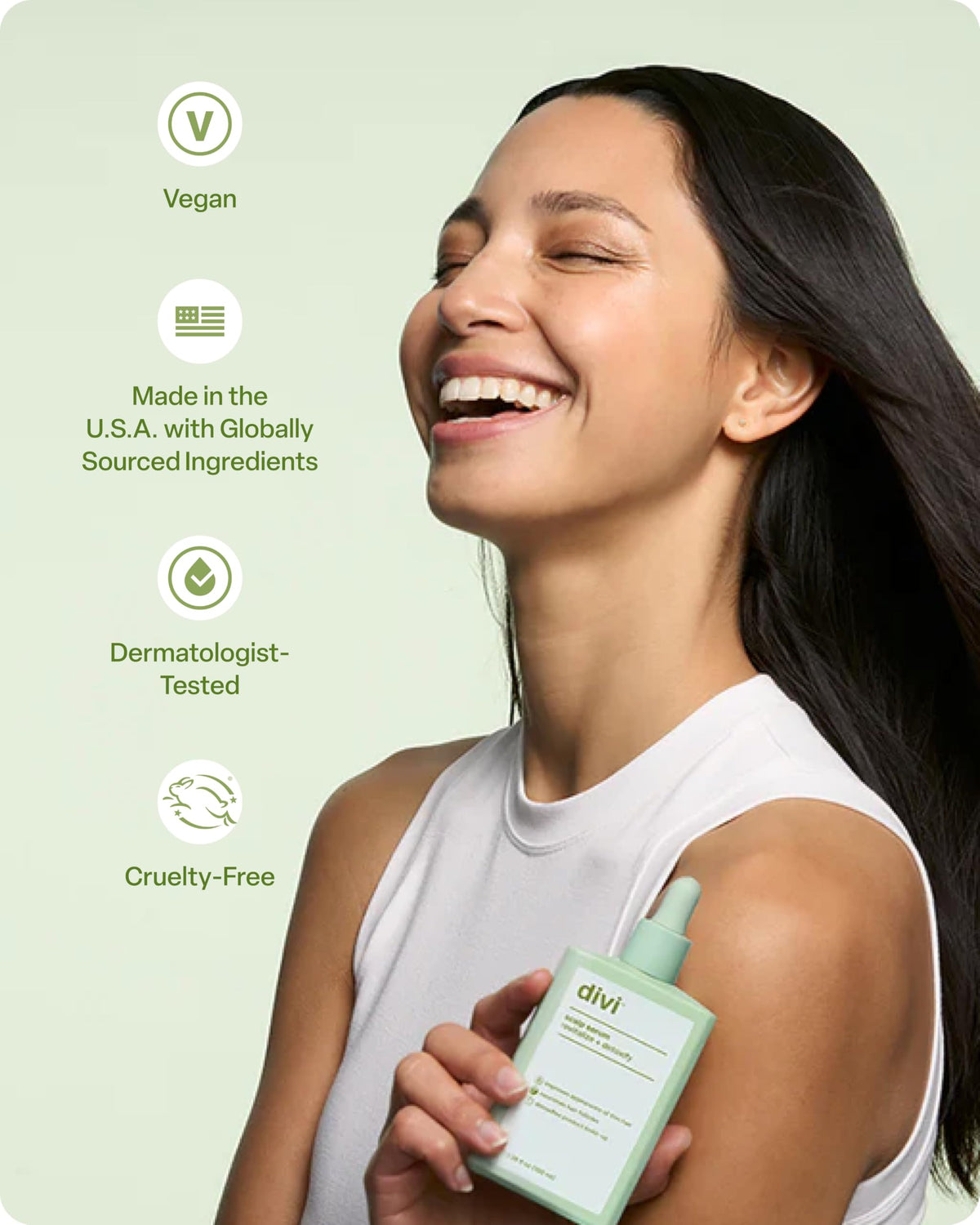 Divi scalp serum being massaged into the scalp for targeted nourishment.