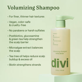 Divi Strand Plumping Cream application thickens damp hair for volume