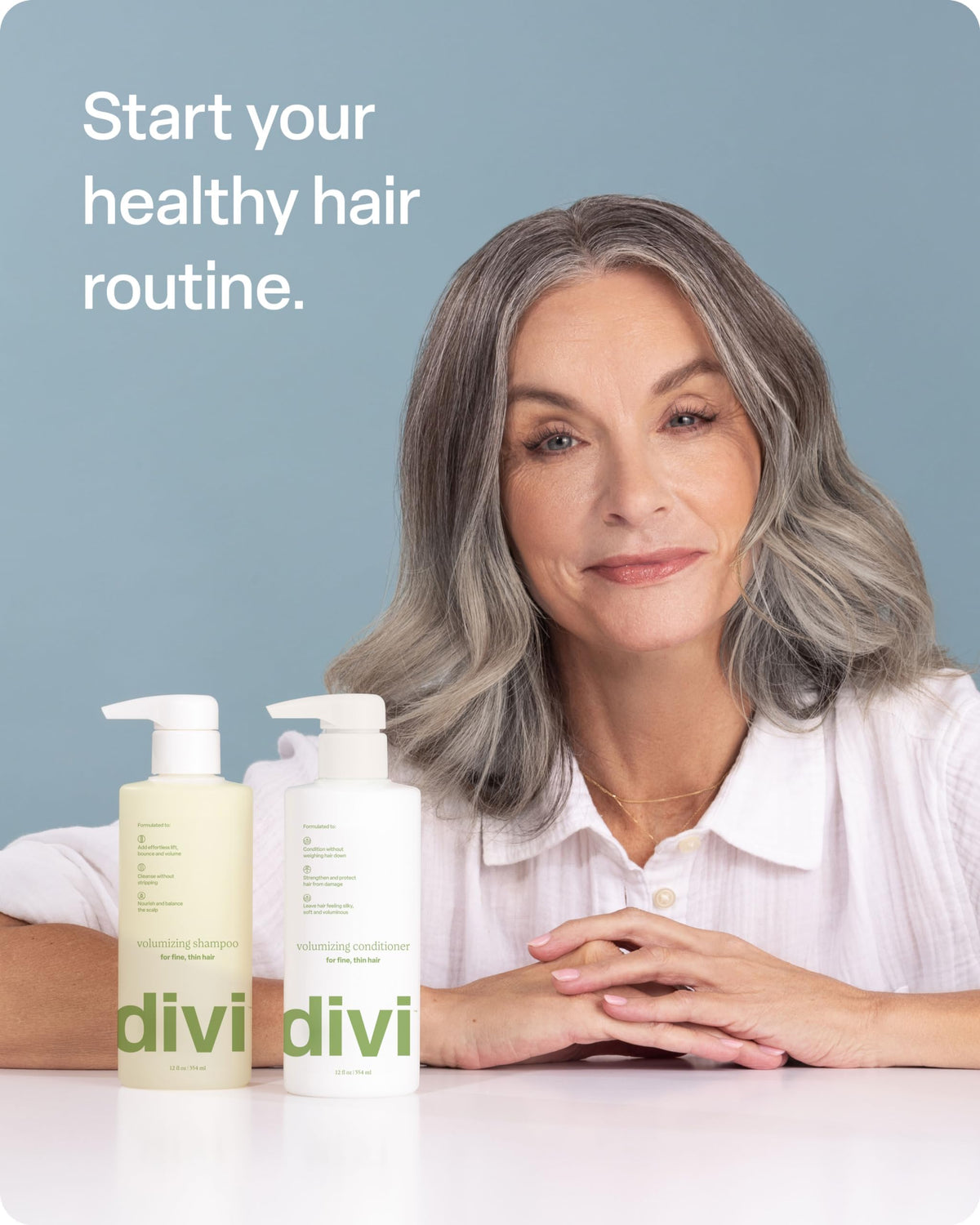 Divi three-piece set on shelf communicates premium care.