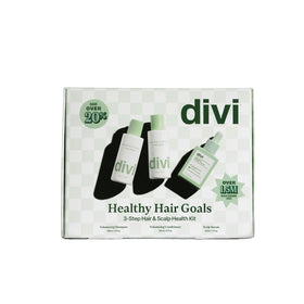 Divi volumizing shampoo bottle demonstrates lightweight lift for fine hair.