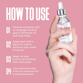 Divine Derriere at-home peel setup for spa-like results.