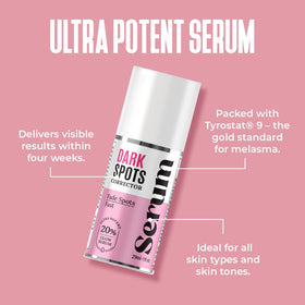 Close-up label on Divine Derriere serum highlighting kojic acid and alpha arbutin