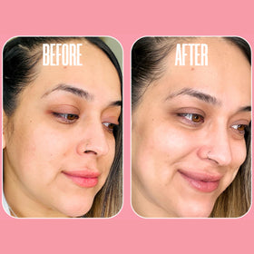 Divine Derriere glycolic pads exfoliant closeup illustrates even-toned skin potential.