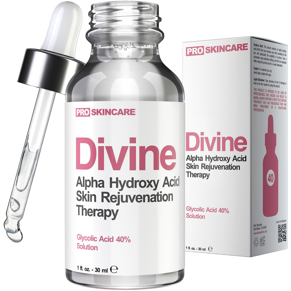 Divine Derriere Glycolic Peel bottle for at-home exfoliation and smoother skin texture.