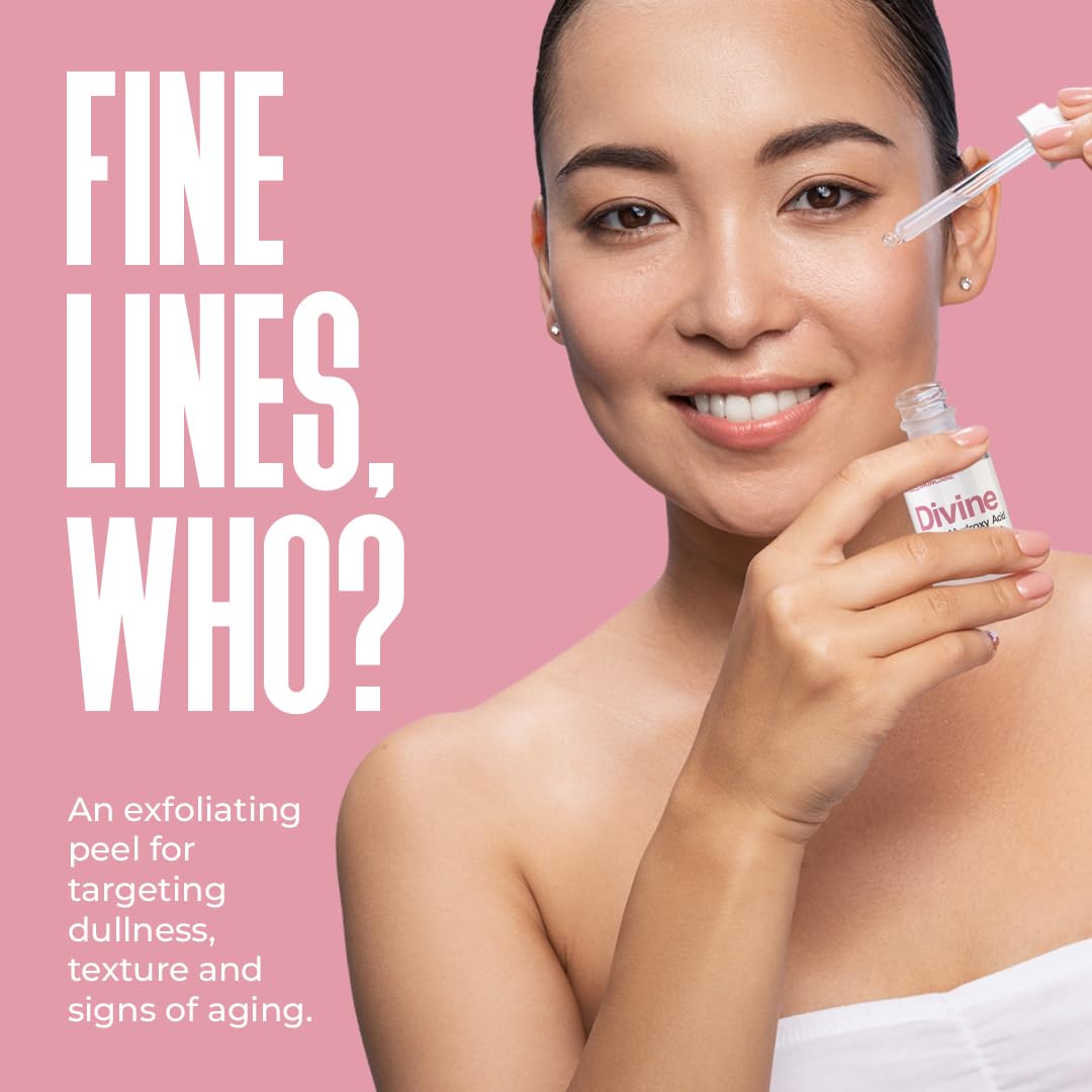 Divine Derriere Glycolic Peel pour demonstrates easy dose for precise application.