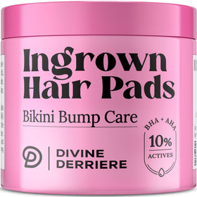 Divine Derriere Ingrown Hair Pads packshot showing soothing post-removal care.
