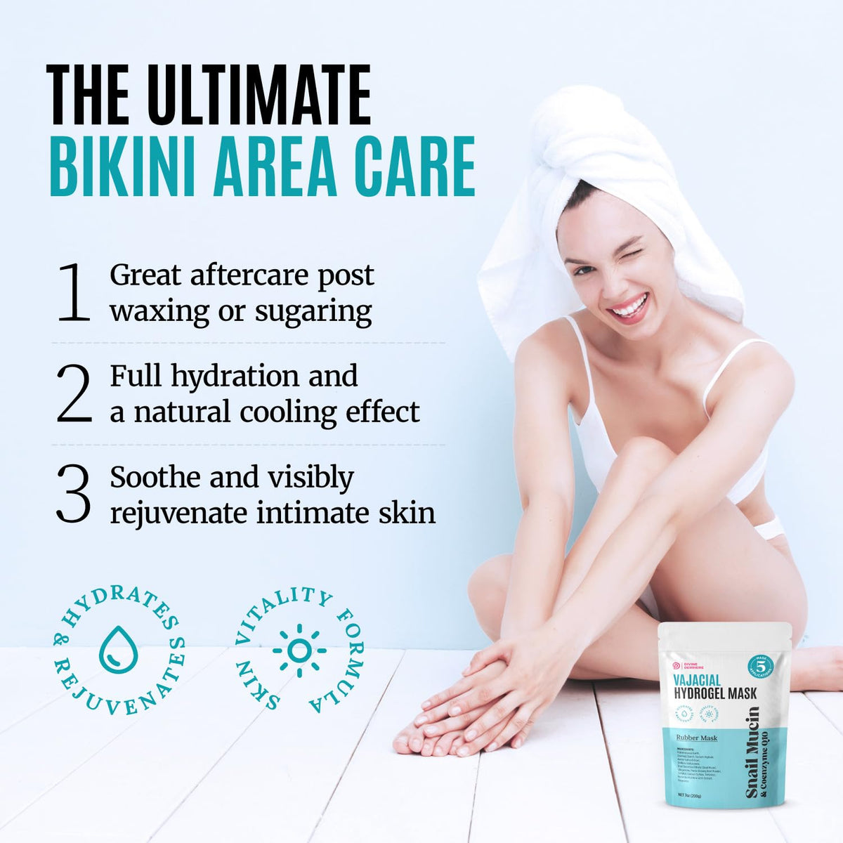 Divine Derriere snail mucin serum provides rich hydration and vitality.