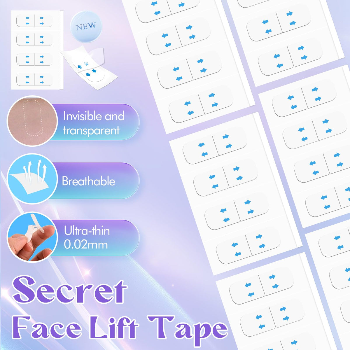 DIWUMO ultra-thin matte face tape closeup for discreet wear.