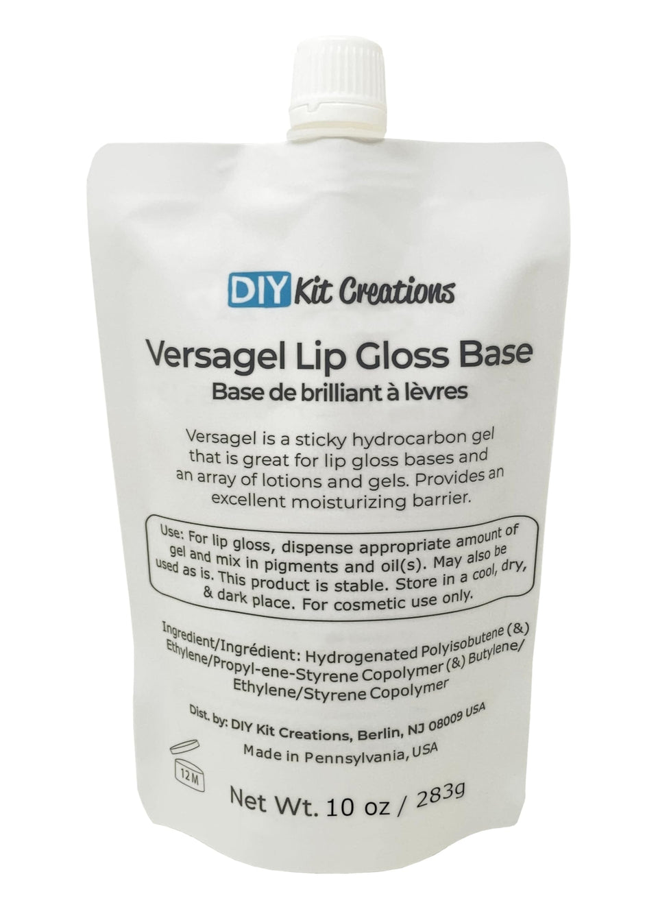 DIY Kit Creations Versagel ME lip gloss base 10oz for glossy color suspension.