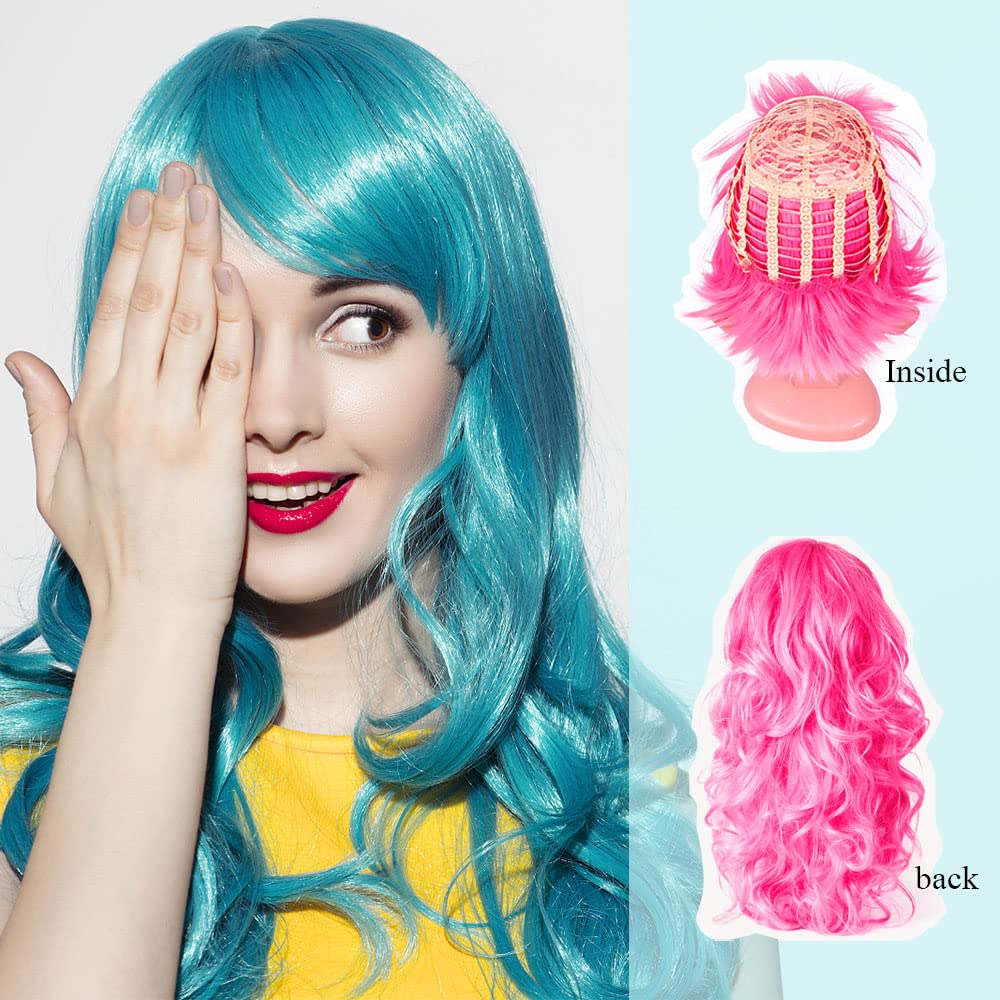 DIYI neon green long wig for playful cosplay moments.
