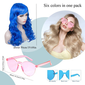DIYI neon pink long wig suits vibrant party outfits and selfies.