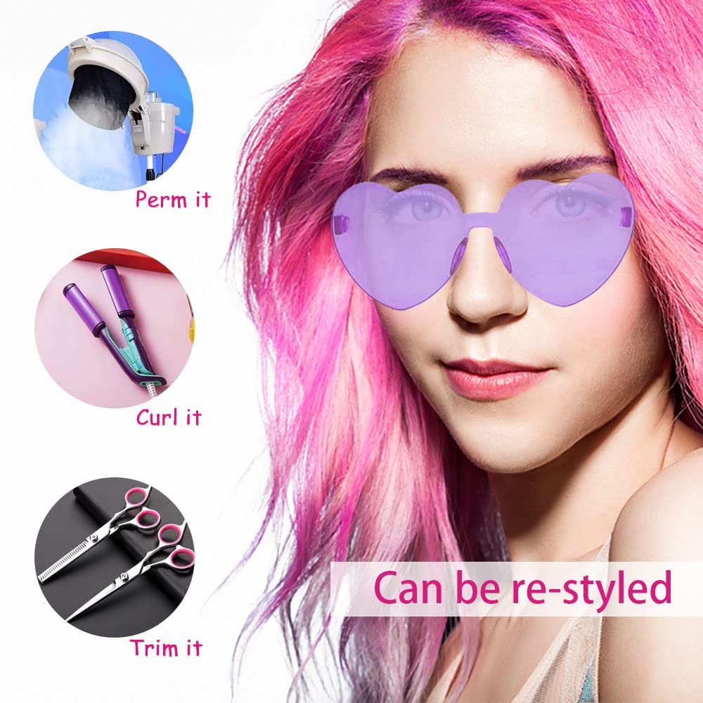 DIYI neon purple long wig adds dramatic flair for nights out.