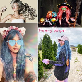 DIYI neon red long wig for bold, eye-catching celebrations.