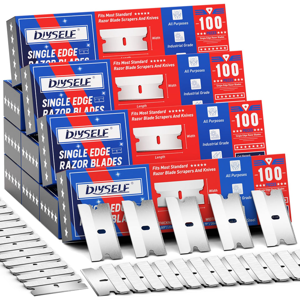 DIYSELF 10-pack box of razor blades for versatile DIY tasks