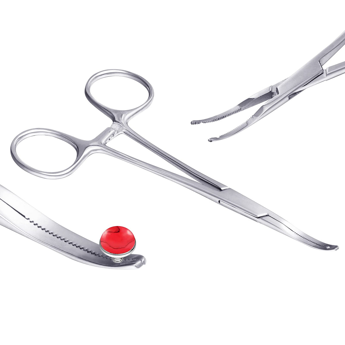 DJCIW Dermal Anchor Forceps in six-inch size for precise micro dermal placements.