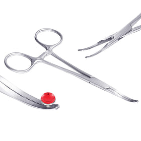 DJCIW Dermal Anchor Forceps in six-inch size for precise micro dermal placements.
