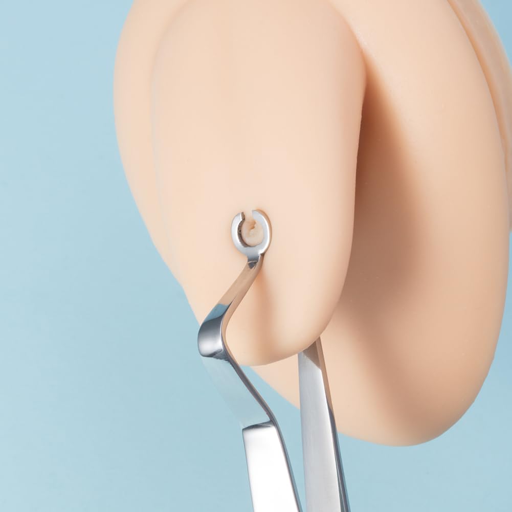 DJCIW ear piercing clamp multi-use design suitable for helix, conch, rook piercings.
