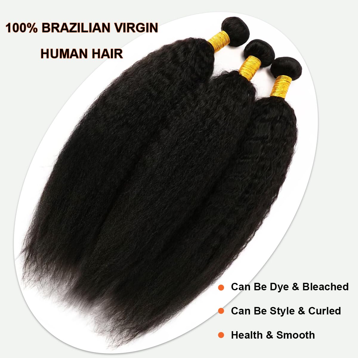 DJFG Kinky Straight Bundles 20-inch texture for versatile styling and natural movement.