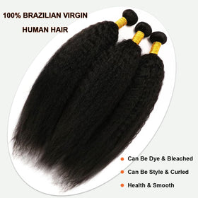 DJFG Kinky Straight Bundles 20-inch texture for versatile styling and natural movement.