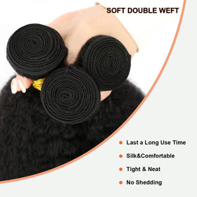 DJFG Kinky Straight Bundles 22-inch texture for long, realistic length and blend.