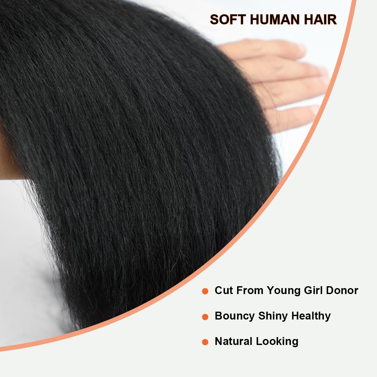DJFG Yaki Straight Bundles double weft detail showing fullness and durability.
