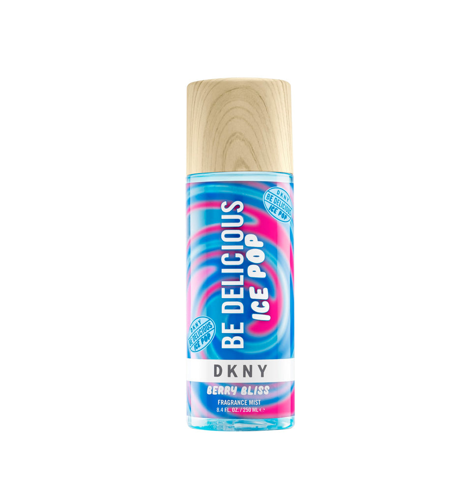 DKNY Be Delicious Ice Pop Berry Bliss mist bottle; refreshing summer aroma for daily wear.