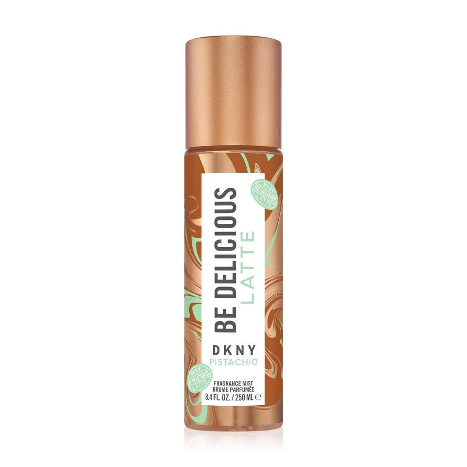 DKNY Be Delicious Latte Pistachio bottle highlighting rich notes for everyday wear