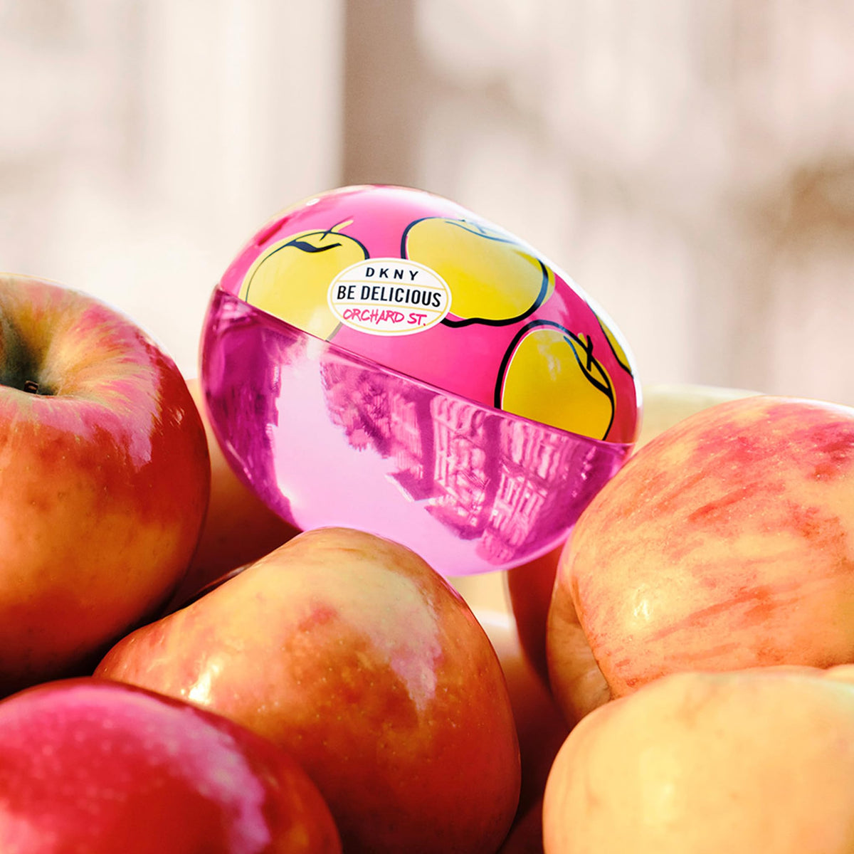 On-skin application showing fresh Be Delicious Orchard St scent
