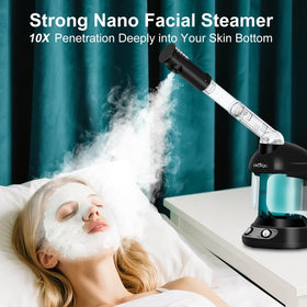 DKURQG facial steamer ionic vapor delivers ultra-fine mist for deep cleansing.