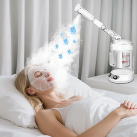 DKURQG Nano Ionic Facial Steamer arm rotated for versatile mist direction