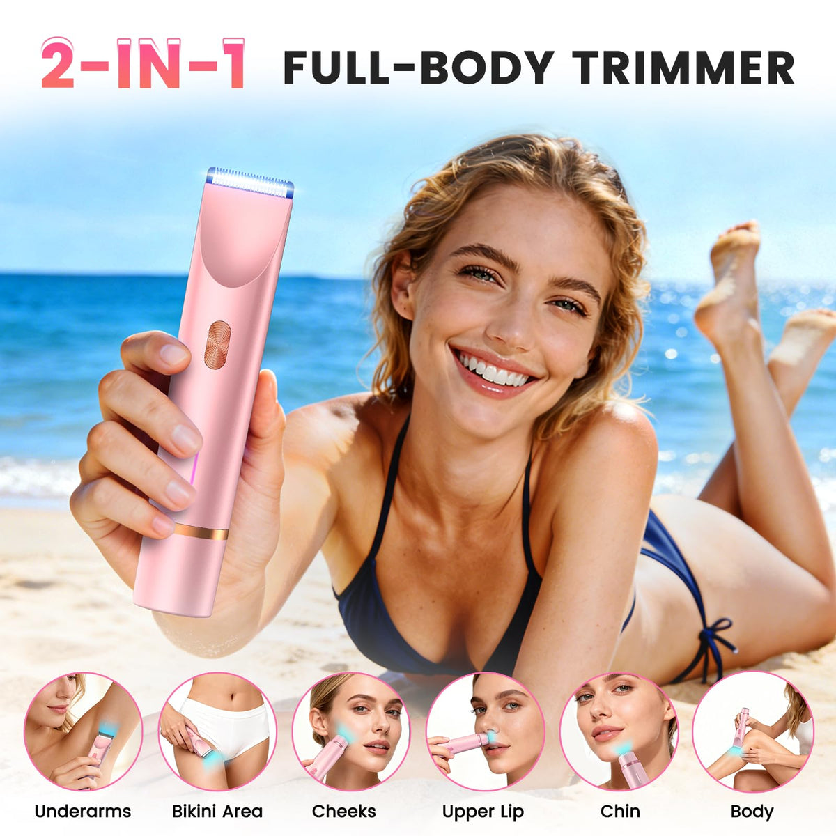 DLALCSA bikini trimmer ceramic blades for gentle skin protection.