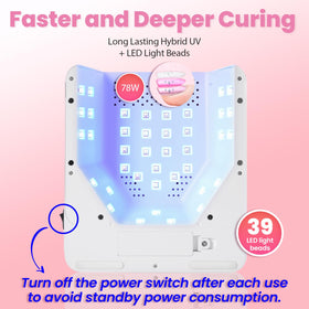 DLITISH UV foot lamp LED beads deliver wide coverage for efficient gel curing.