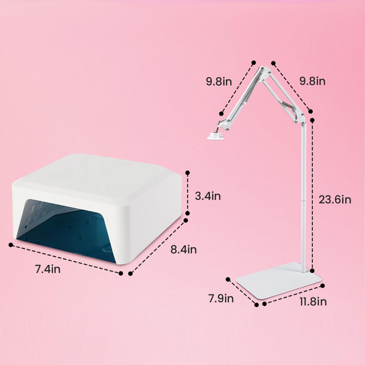 DLITISH UV foot lamp rechargeable battery offers cordless operation.