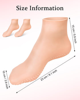 DLMDLM silicone socks worn to moisturize dry feet.