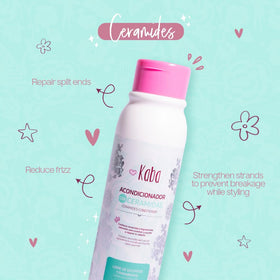D'Luchi Kaba Ceramide conditioner targeting split ends to reduce frizz.