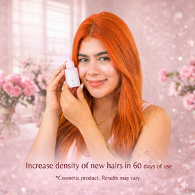 D'Luchi Kaba Tonic serum on hair shows lightweight, non-greasy feel.