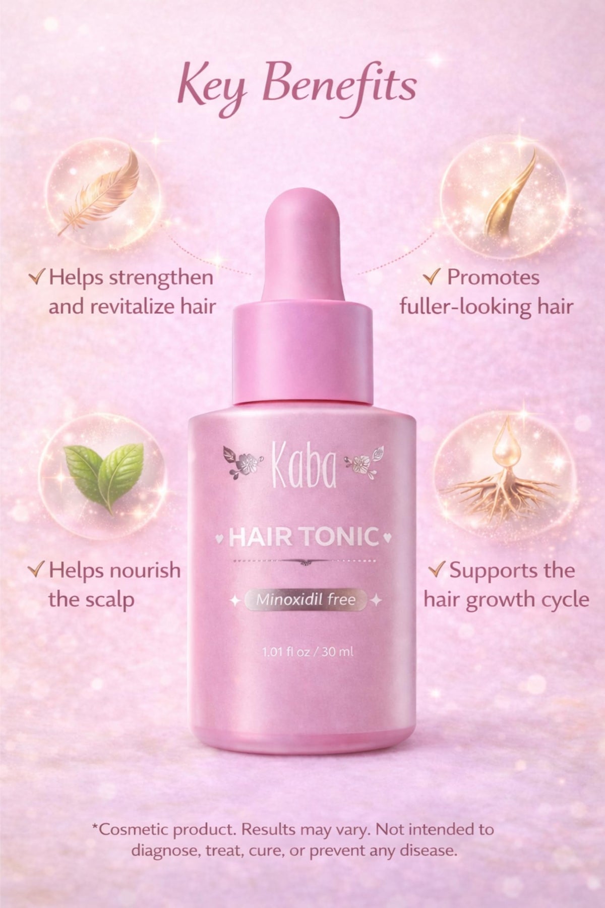 D'Luchi Kaba Tonic serum on scalp demonstrates targeted application for nourishment.